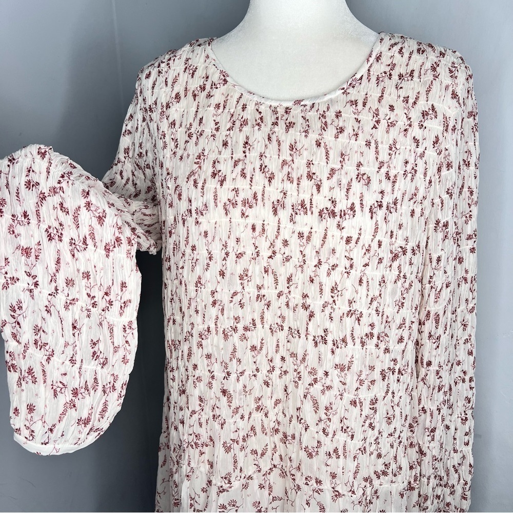 FRAME Floral Smocked Dress L - Picture 6 of 10